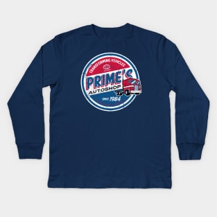 Prime's Autoshop Kids Long Sleeve T-Shirt